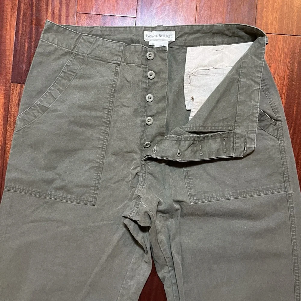 Banana Republic Pants Mens 34R 34x30 Button Fly Painter Baker Military 90s Y2K *